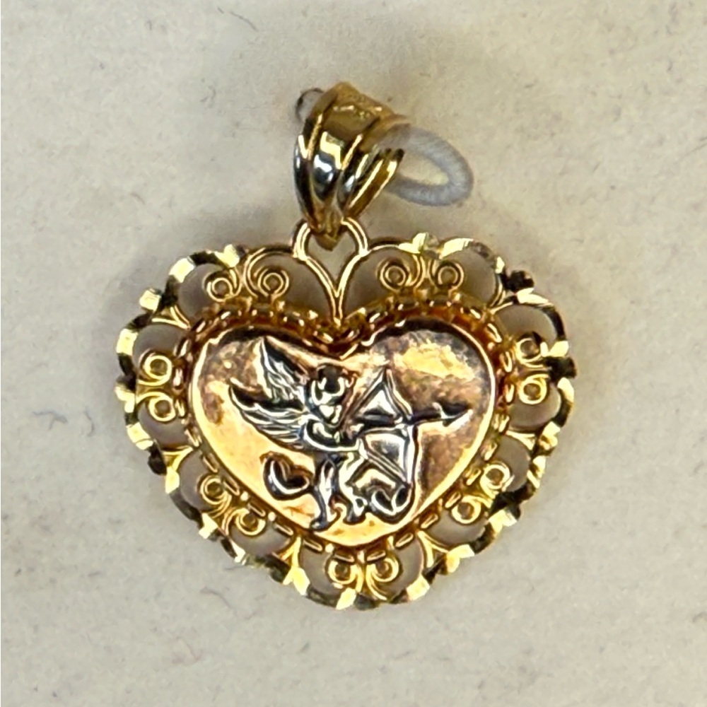 Michael Anthony 14K Gold Cherub Heart Pendant